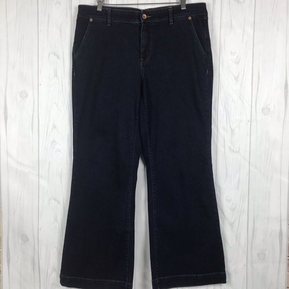 Lands End Trouser Jean Size 12 Women Blue Mid Rise